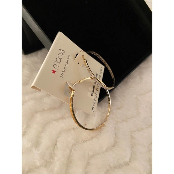 Gold & Diamond Hoop Earrings - Picture 4 of 6